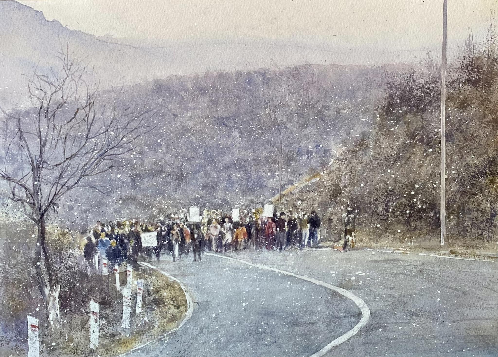 © Peto Poghosyan, Life road to Atsakh for the New Year to be Happy.  Blockade, day 20. 